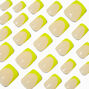 Yellow French Tip Medium Square Vegan Faux Nail Set - 24 Pack,