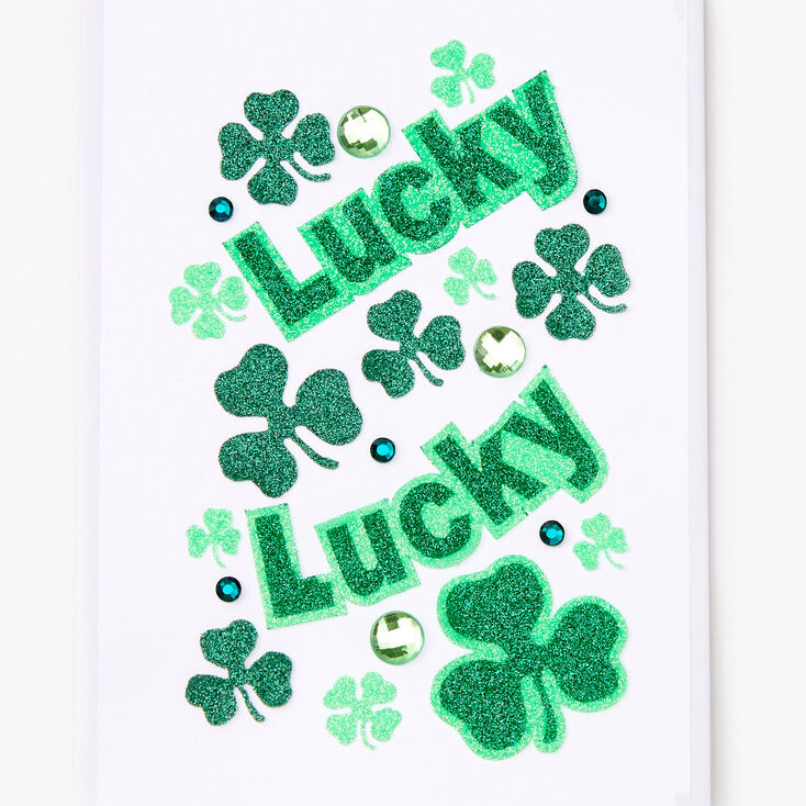 Glitter Lucky Shamrock Body Stickers,