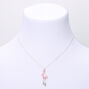 Collier &agrave; pendentif flamant rose mobile couleur argent&eacute;e - Rose,