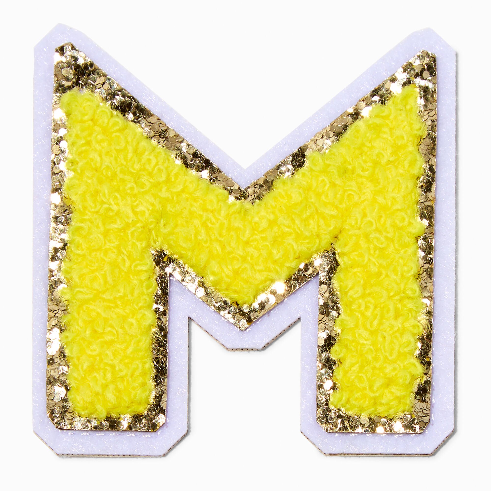 Yellow M Initial Stick-On Patch,