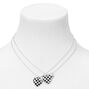 Best Friends Checkered Heart Pendant Necklaces - 2 Pack,