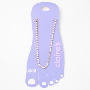 Rose Gold Single Rhinestone Anklet,
