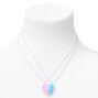 Big &amp; Lil Sis Pink/Blue Split Heart Pendant Necklaces - 2 Pack,