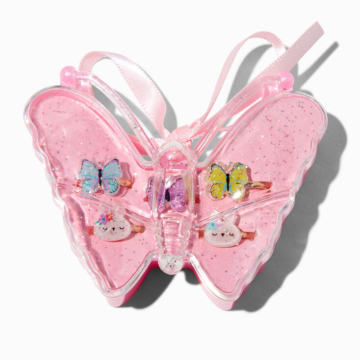 Claire&#39;s Club Butterfly Box Rings - 5 Pack,