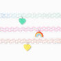 Claire&#39;s Club Kidcore Rainbow Tattoo Choker Necklaces - 3 Pack,