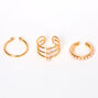 Gold Mixed Pearl Ear Cuffs - 3 Pack,