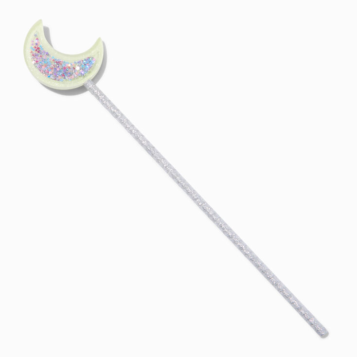 Claire&#39;s Club Silver Crescent Moon Glow in the Dark Wand,