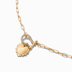 Gold-tone Heart Pendant Necklace,