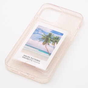 Clear Glitter Instax Mini Pocket Protective Phone Case - Fits iPhone 12/12 Pro,