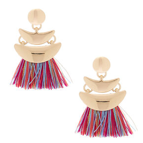 Go to Product: Gold 1" Rainbow Tassel Drop Earrings from Claires
