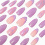 Purple Cat Eye Stiletto Vegan Faux Nail Set - 24 Pack,