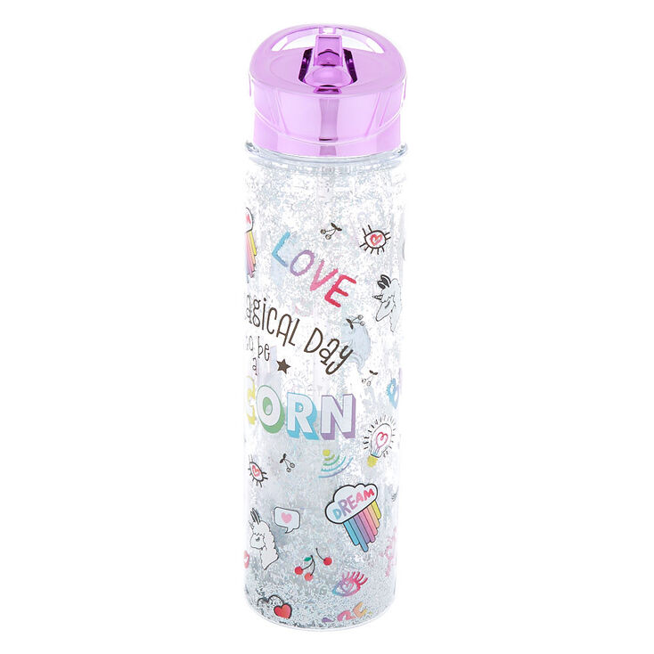 Glitter Emoticon Water Bottle,
