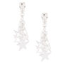 Silver-tone 1&quot; Star Clip On Drop Earrings,