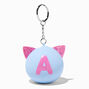 Initial Cat Ears Stress Ball Keychain - A,