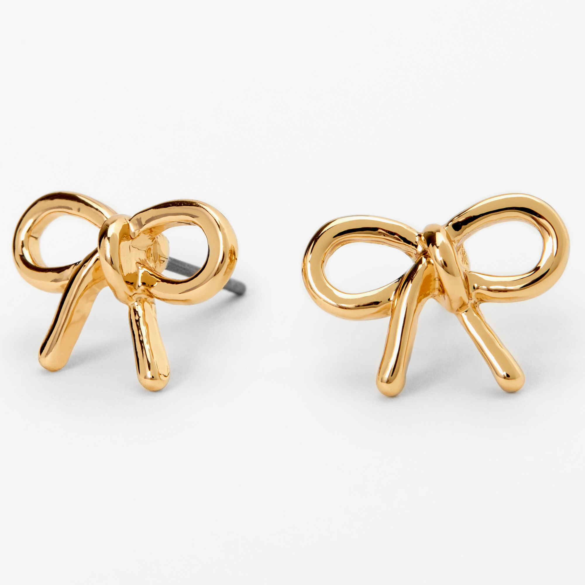 Gold Bow Tie Stud Earrings,