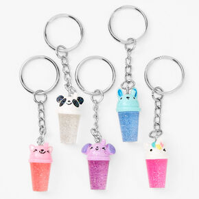 BFF Glitter Bubble Tea Keychains - 5 Pack,