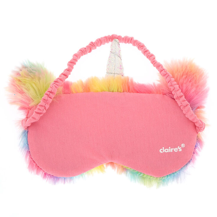 Furry Rainbow Unicorn Sleeping Mask,