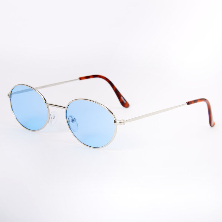 Slim Oval Sunglasses - Blue,