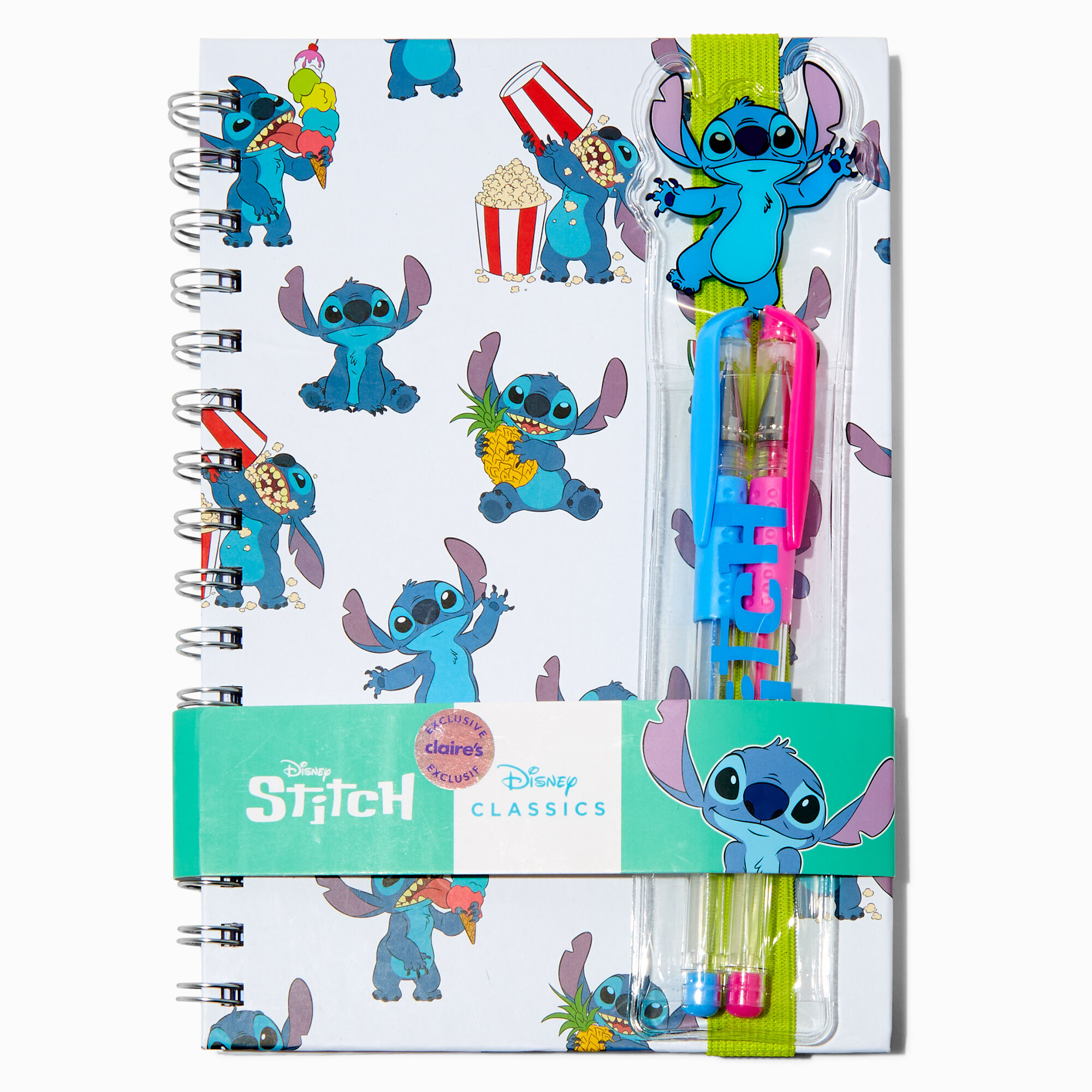 Disney Stitch Claire's Exclusive Foodie Pen Set & Notebook