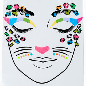 Rainbow Animal Print Face Stickers,