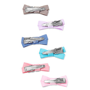 Claire&#39;s Club Deep Pastel Hair Bow Clips &#40;6 Pack&#41;,