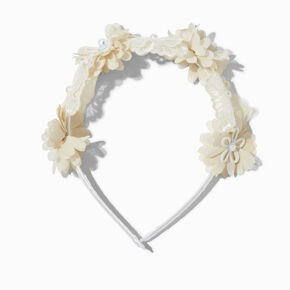 Claire&#39;s Club Special Occasion Ivory Butterfly &amp; Floral Headband,