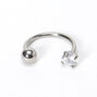 Titanium 16G Crystal Ball Horseshoe Cartilage Hoop Earring,