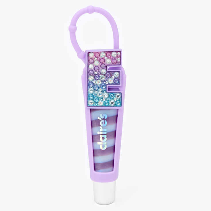 Initial Lip Gloss Tube - Purple, E,