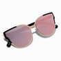 Rose Gold &amp; Black Frame Pink Lens Sunglasses,