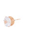 Rose Gold Titanium Cubic Zirconia Round Stud Earrings - 8MM,