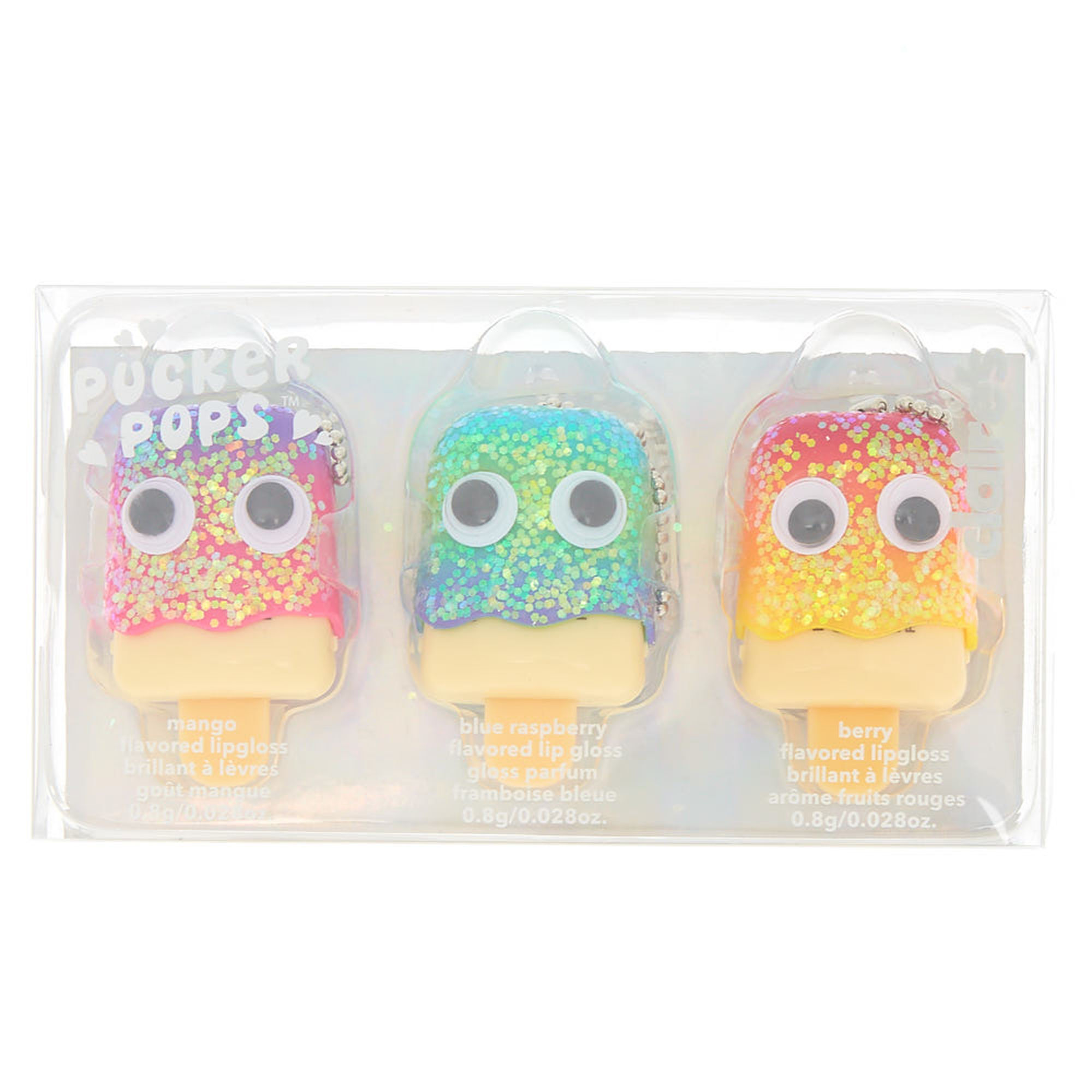Pucker Pops Ombre Glitter Lip Glosses - 3 Pack,