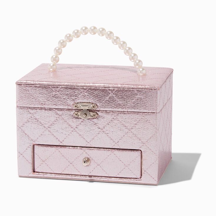 Claire&#39;s Club Pink Quilted Jewelry Box,