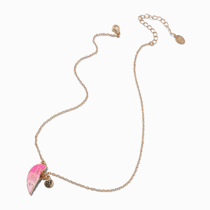 Colliers &agrave; pendentif c&oelig;ur d&eacute;grad&eacute; rose best friends - Lot de 3,