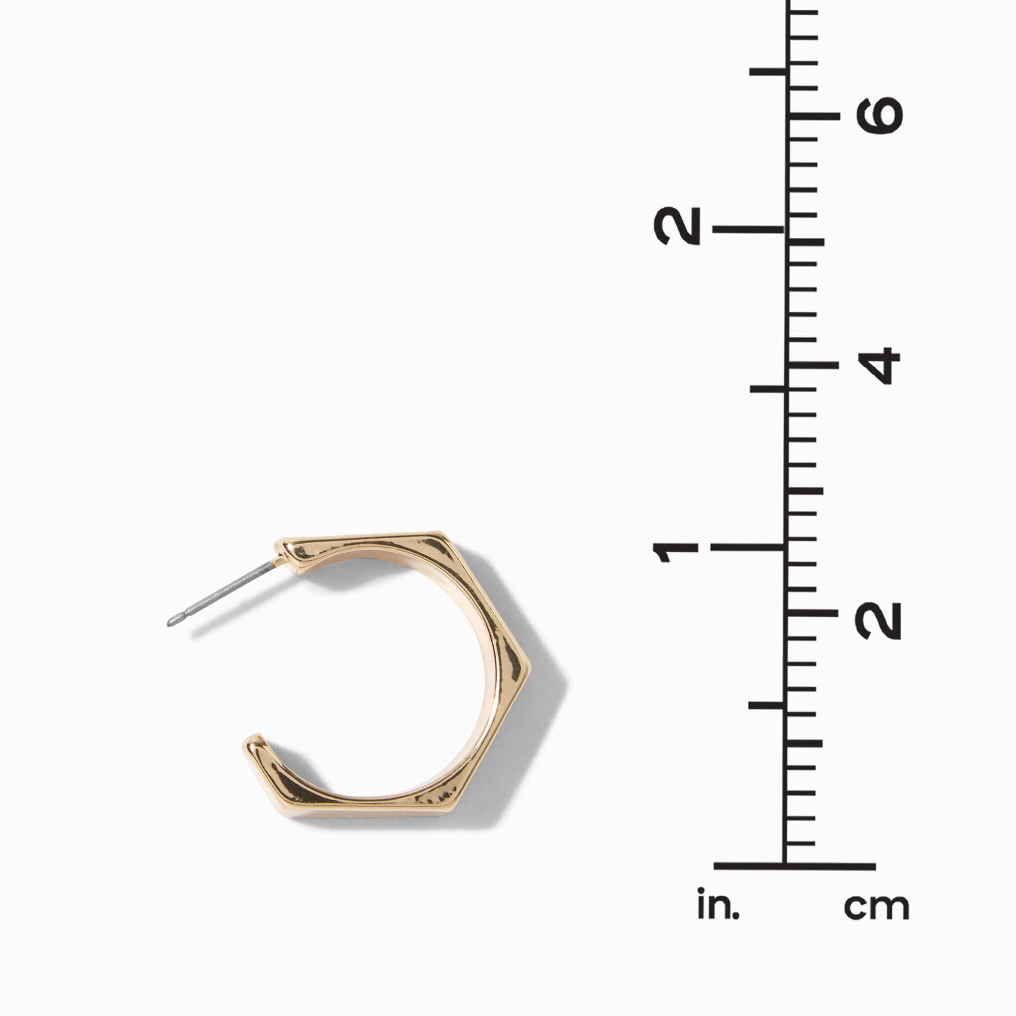 Gold-tone 20MM Hexagon Hoop Earrings,