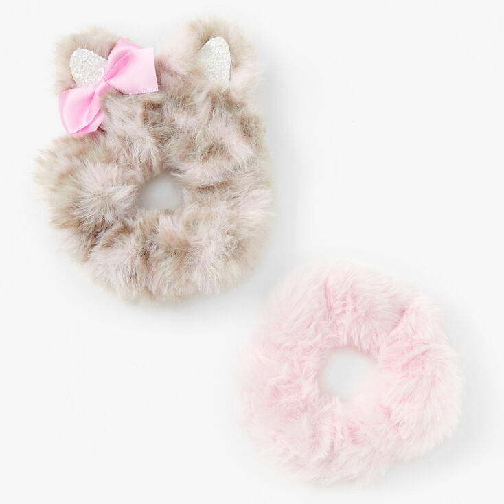 Claire&#39;s Club Medium Cat Ear Scrunchies - Pink, 2 Pack,