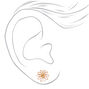 Clous d&#39;oreilles marguerites couleur dor&eacute;e - Blanc,