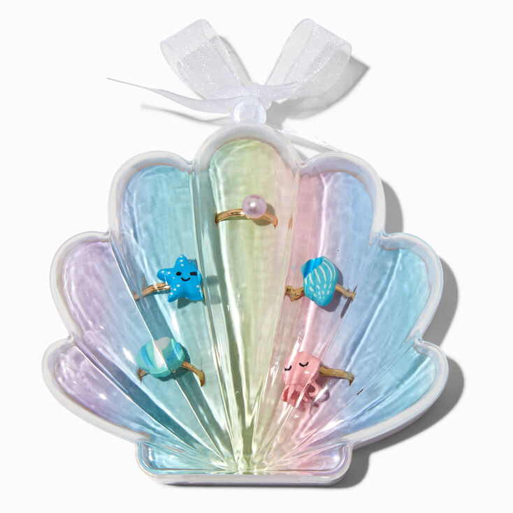 Claire&#39;s Club Seashell Box Rings - 5 Pack,