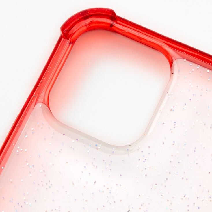 Red Glitter Clear Phone Case - Fits iPhone&reg; 12/12 Pro,