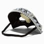 Embellished Gemstone &amp; Pearl Black Skull Mask,