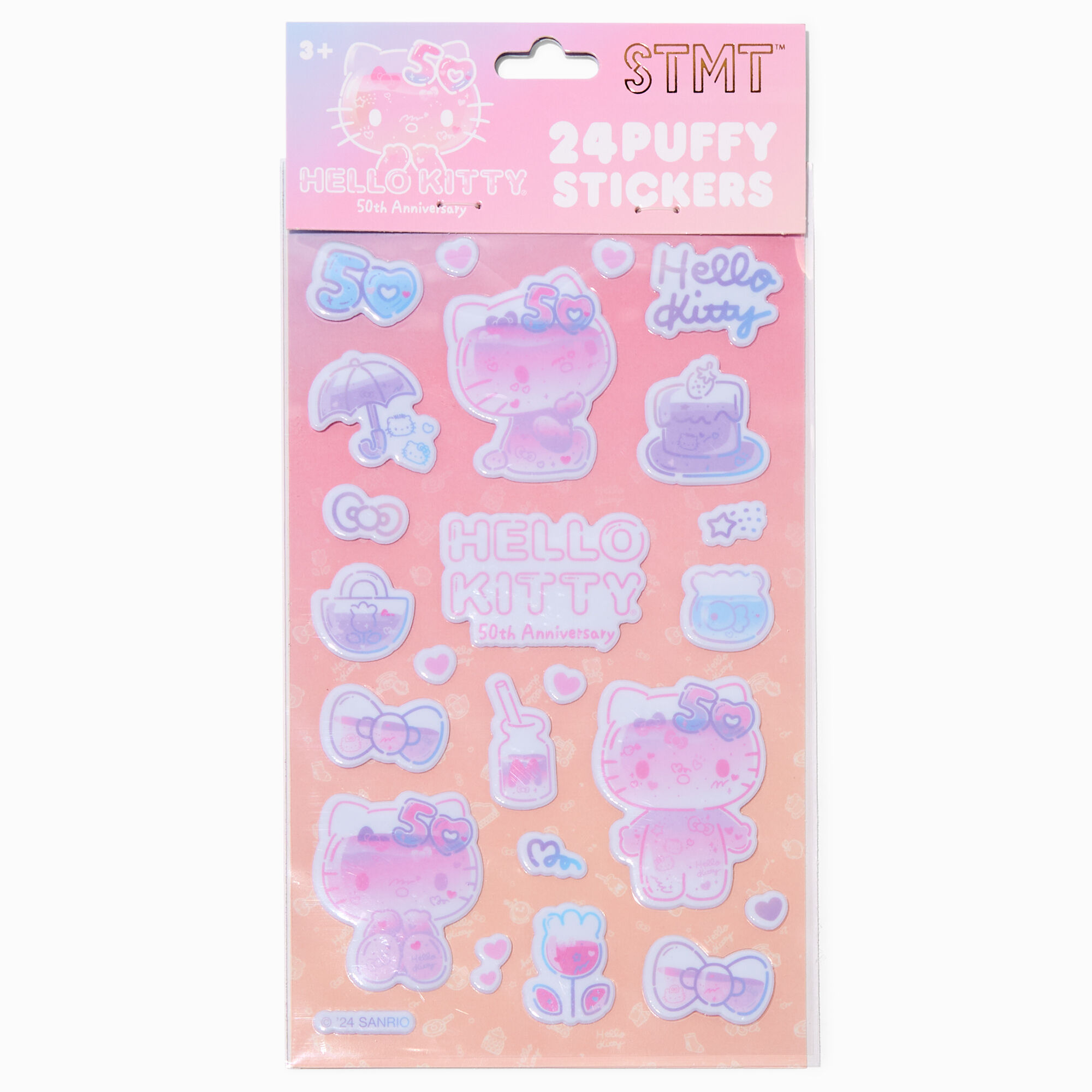Hello Kitty® 50th Anniversary Claire's Exclusive Puffy Stickers - 24 Pack ,