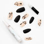 Faux ongles stiletto 3D lune et &eacute;toiles mystiques - Lot de 24,