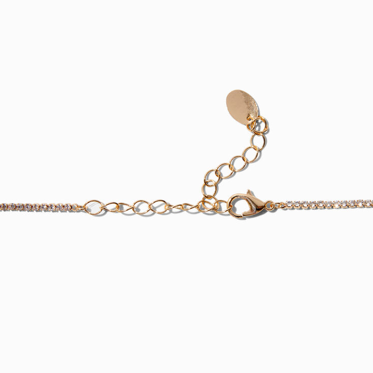 Crystal Bow Cubic Zirconia Gold-tone Choker Necklace,