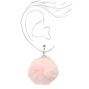 Silver 1.5&quot; Pom Pom Clip On Drop Earrings - Light Pink,