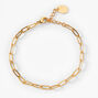 18k Gold Plated Refined Chain Link Bracelet,