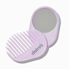 Purple Travel Mirror &amp; Hair Comb,