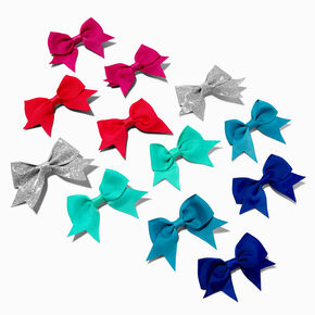 Claire&#39;s Club Jewel Tone Mini Hair Bow Clips - 12 Pack,