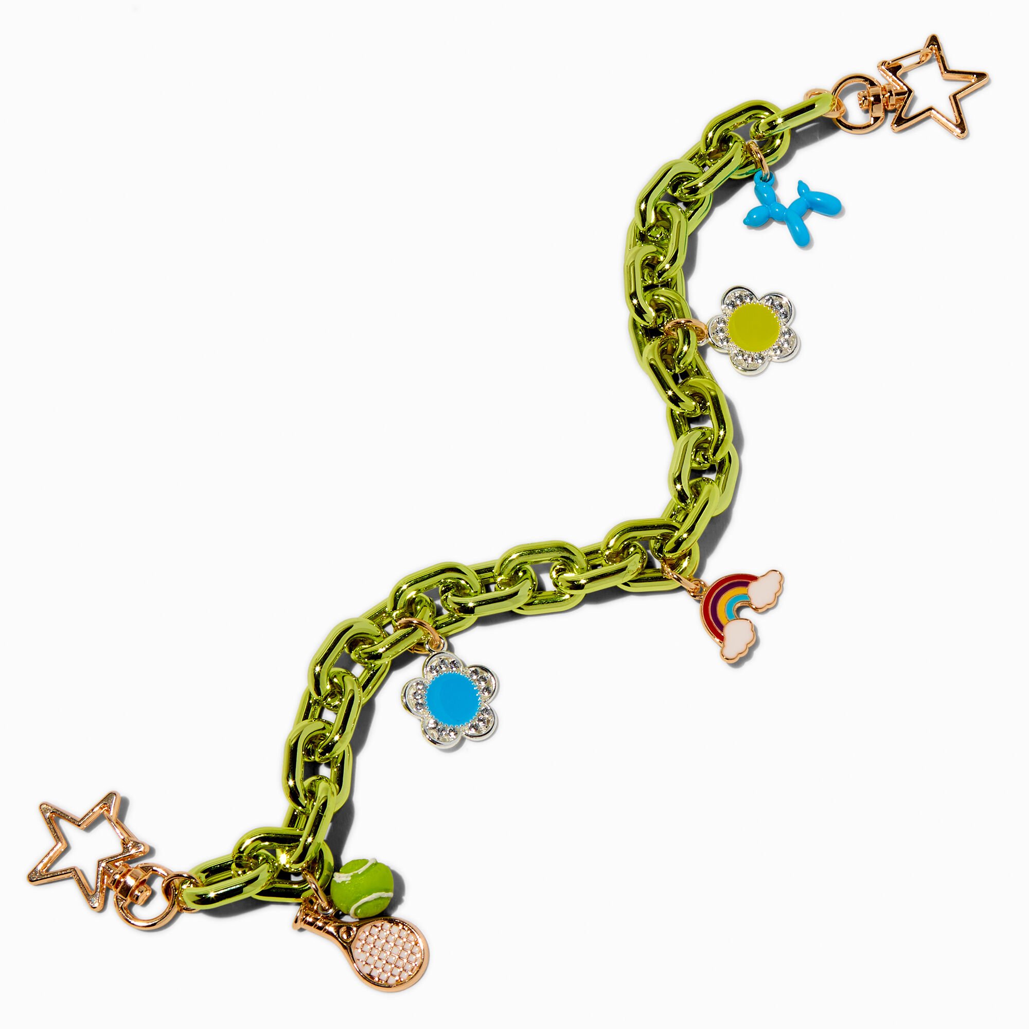 Green Chainlink Bag Charm,