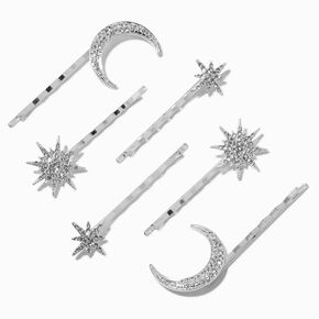 Celestial Silver-tone Hair Pins - 6 Pack,