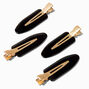 Black &amp; Gold No Crease Hair Styling Clips - 4 Pack,