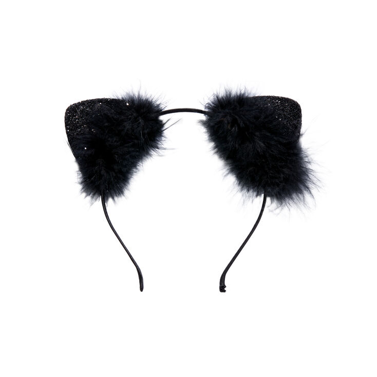 Glitter Black Cat Ear Headband,